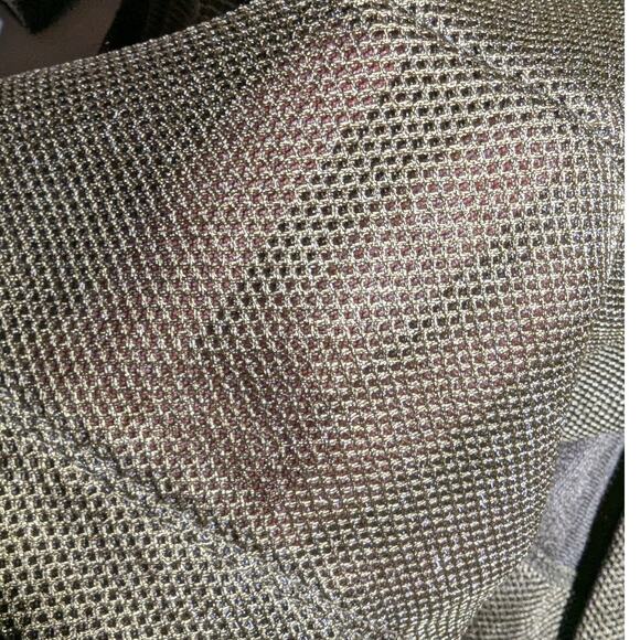 Marla Wynne Layers Olive Green Mesh 3/4 Sleeve Two Button Blazer Sz 1X NWT - Picture 3 of 5